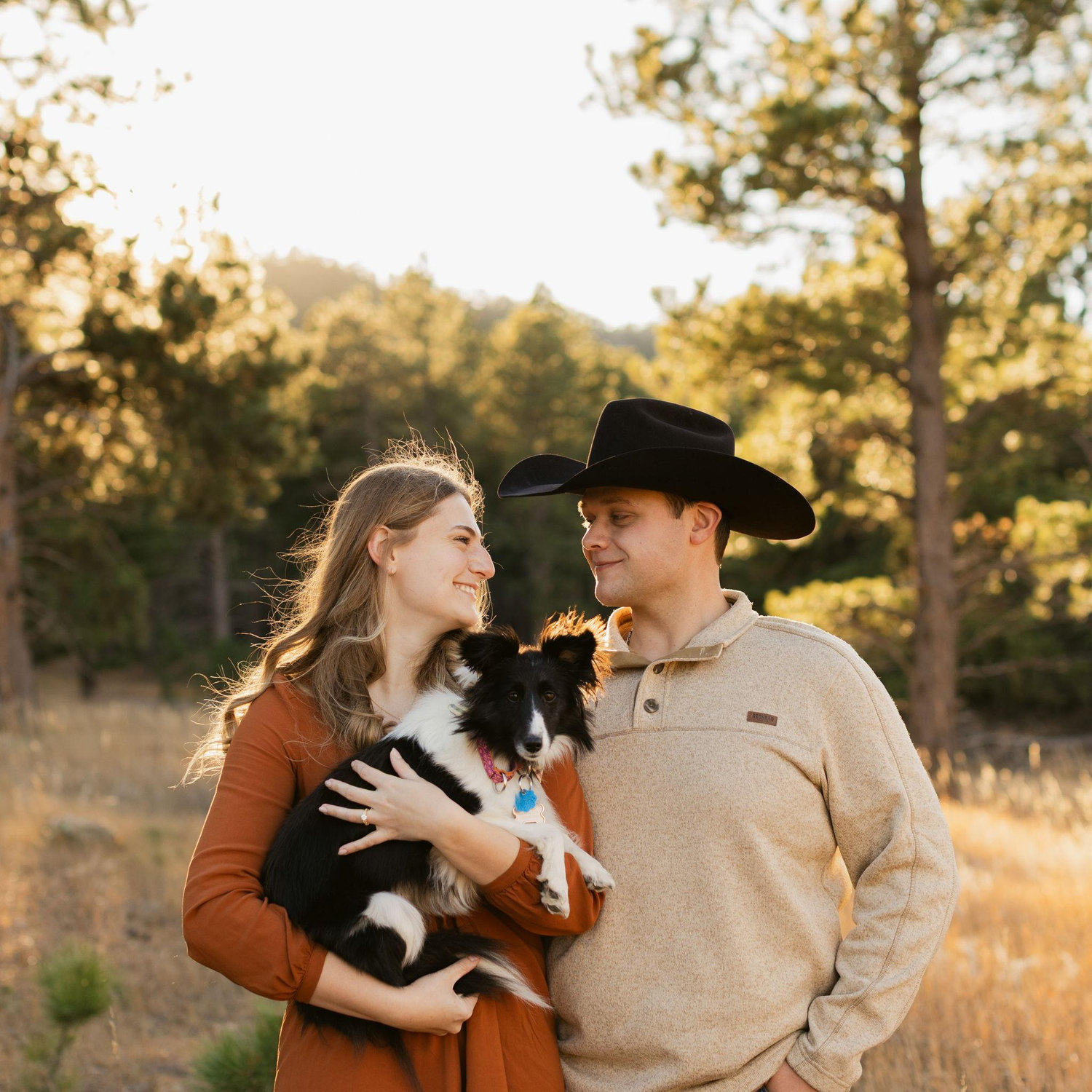 Jordan, Emma, and their dog, Quill