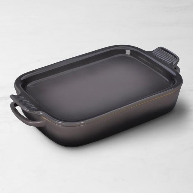 Le Creuset Stoneware Rectangular Baker with Platter Lid, Oyster