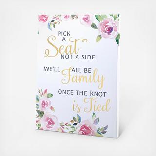Watercolor Wedding Ceremony Seating Sign