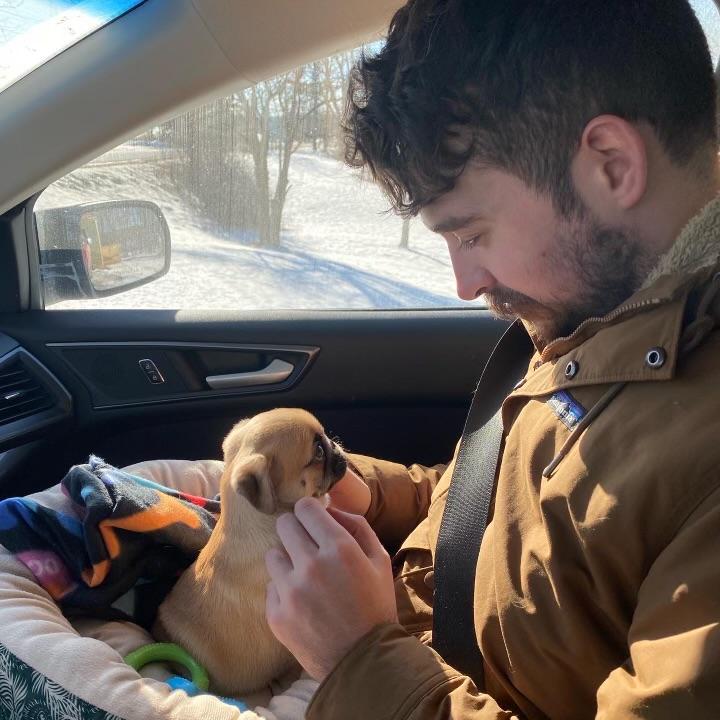 Bringing Rudy home in January 2022.