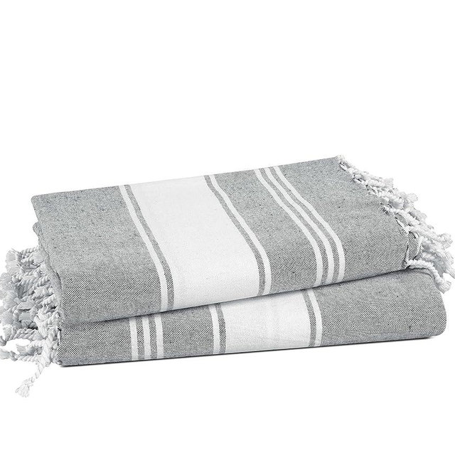 LANE LINEN 100% Cotton Beach Towel, 2 Pack Beach Towels Oversized, 39"x71", Quick Dry Pool Towels for Adults, Absorbent Beach Towel Sandproof, Lightweight Travel Beach Towel - Alloy