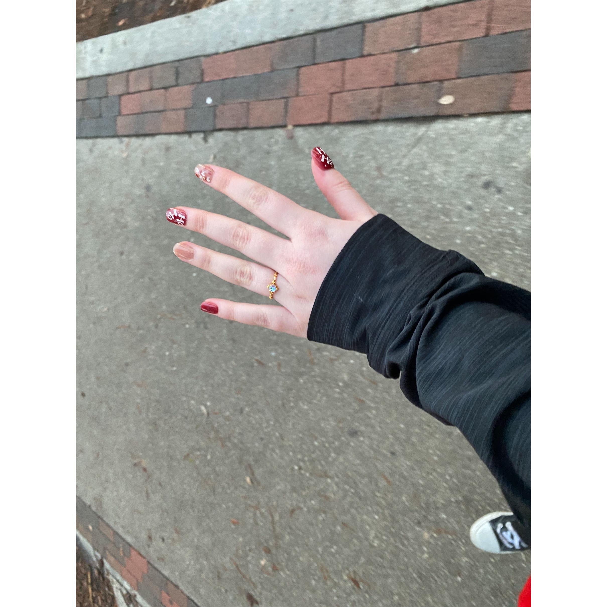 Showing off the new ring!