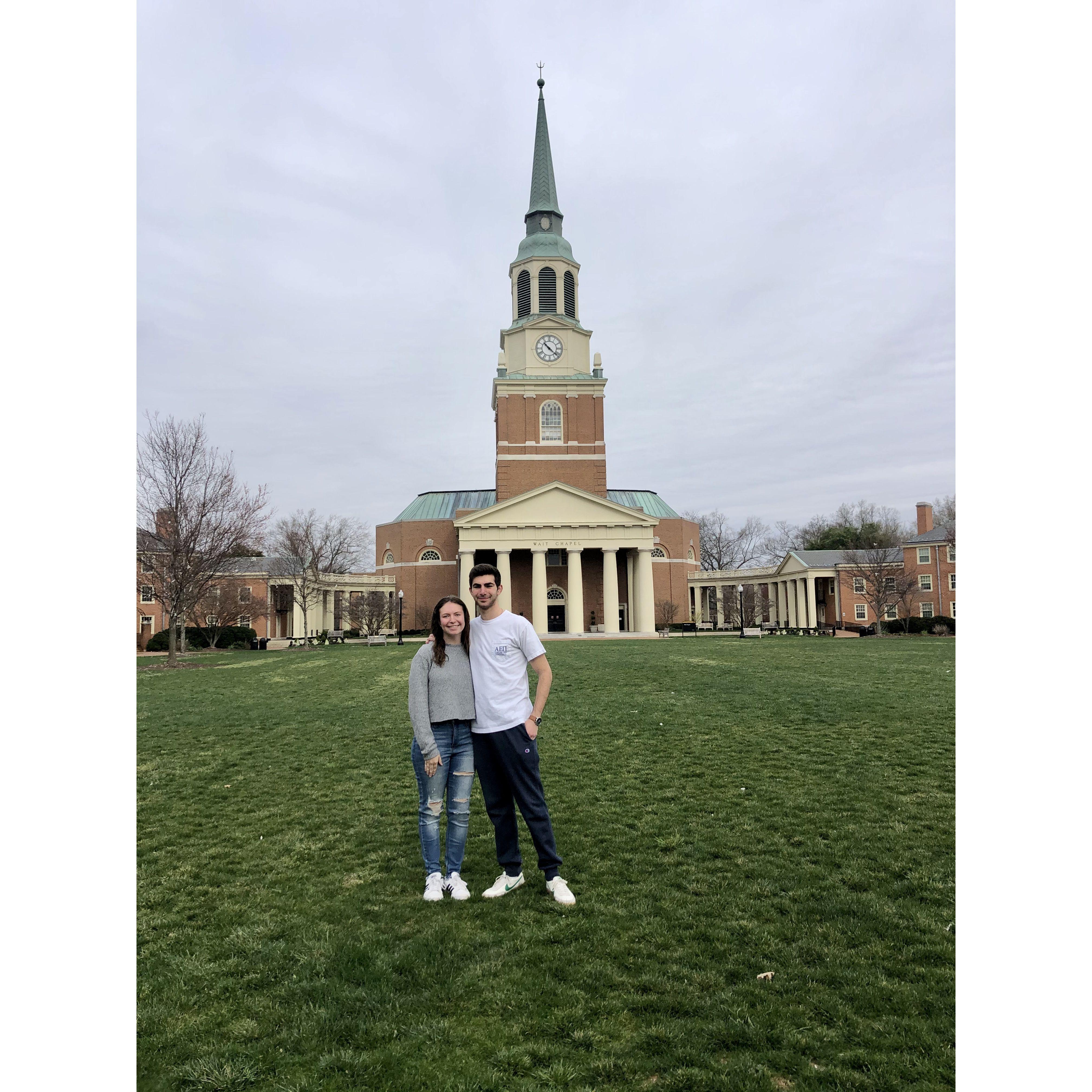 Saying goodbye to campus before going home during COVID