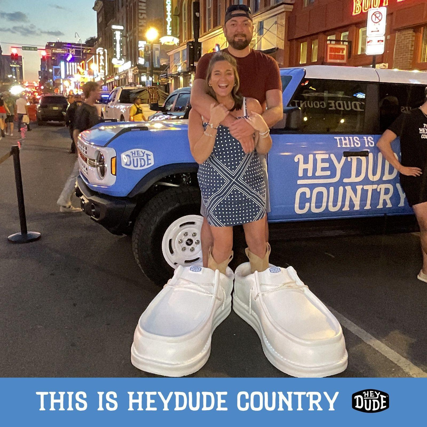 Found a pair of Hey Dudes that fit Nate down on Broadway in Nashville!