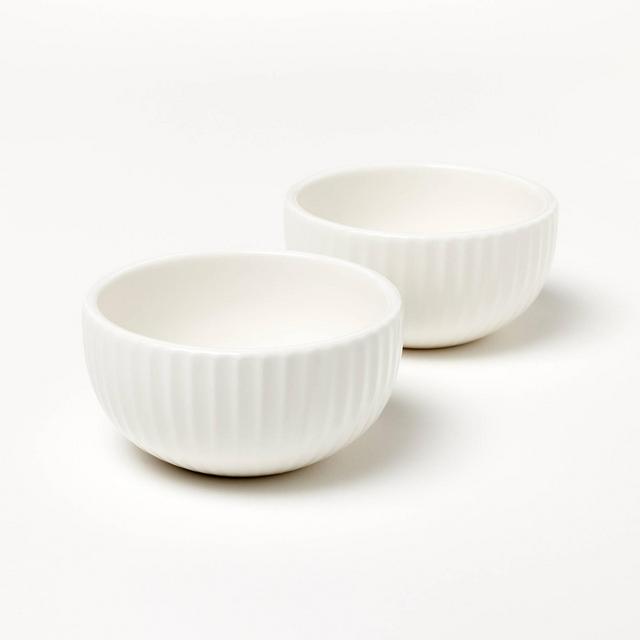 Earthenware 2pk Mini Pinch Bowls Cream - Figmint™
