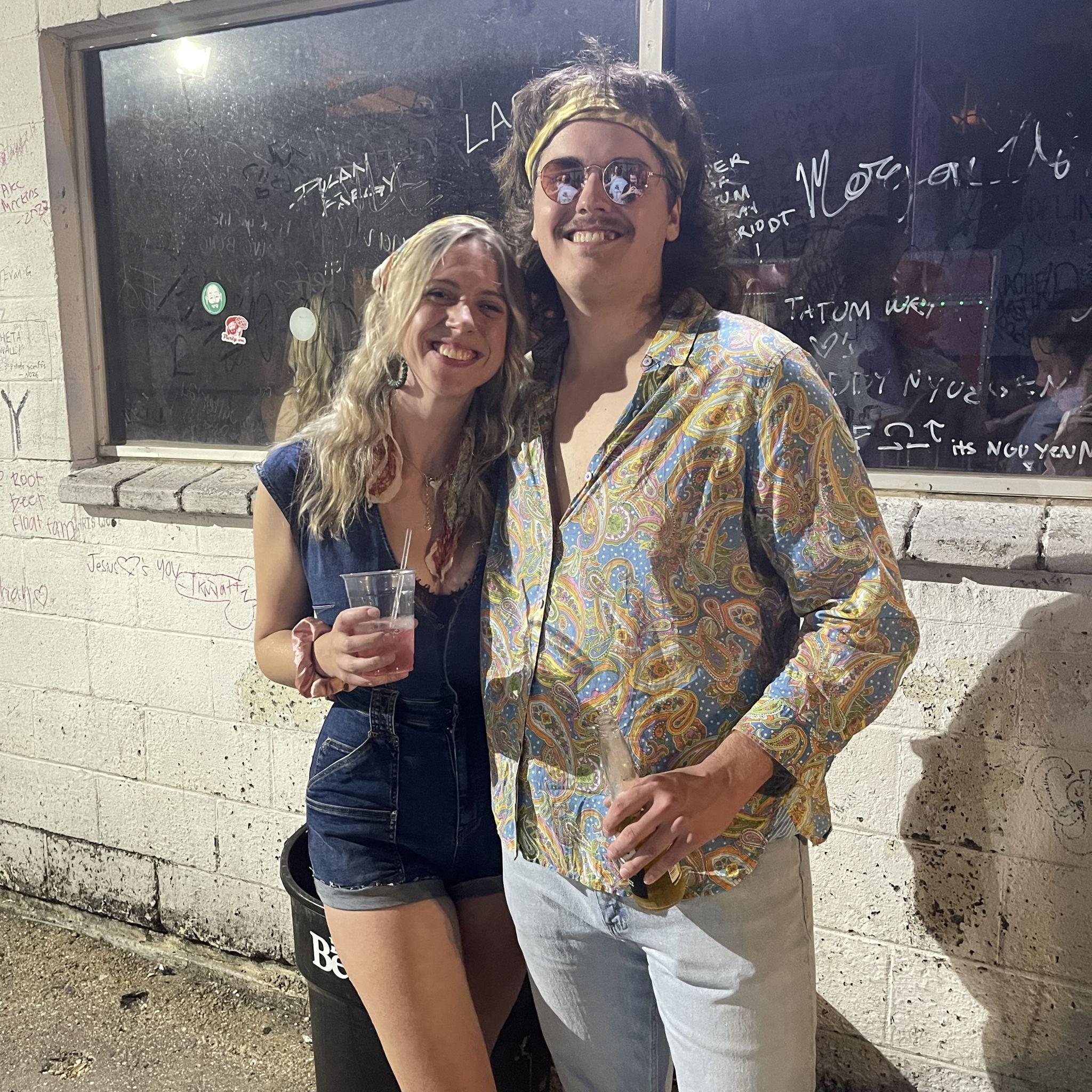 One of our first pictures together. 70s night at Scruffy Murphy’s (where we met!)
