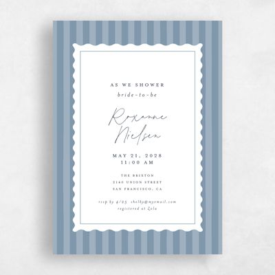 Storm Blue Wedding Wedding Shower Invitation - Tahar Portrait