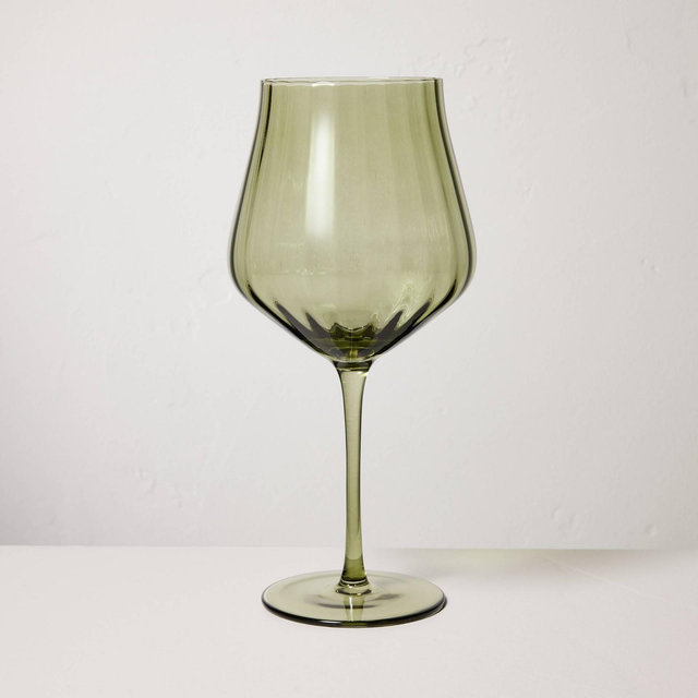 20oz Wine Glass Green - Hearth & Hand™ with Magnolia