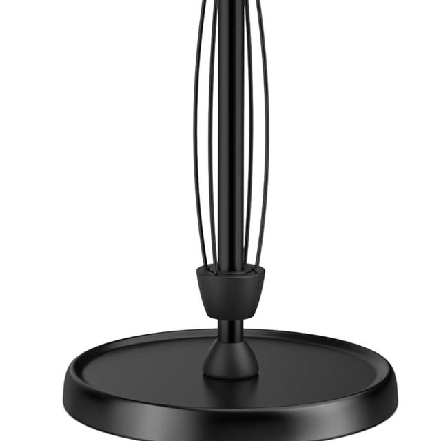Paper Towel Holder Countertop, Black Paper Towel Holder Stand with Ratchet Mechanism for Kitchen Bathroom, One-Handed Tear Paper Stainless Steel Paper Towel Holder with Weighted Base(Black)