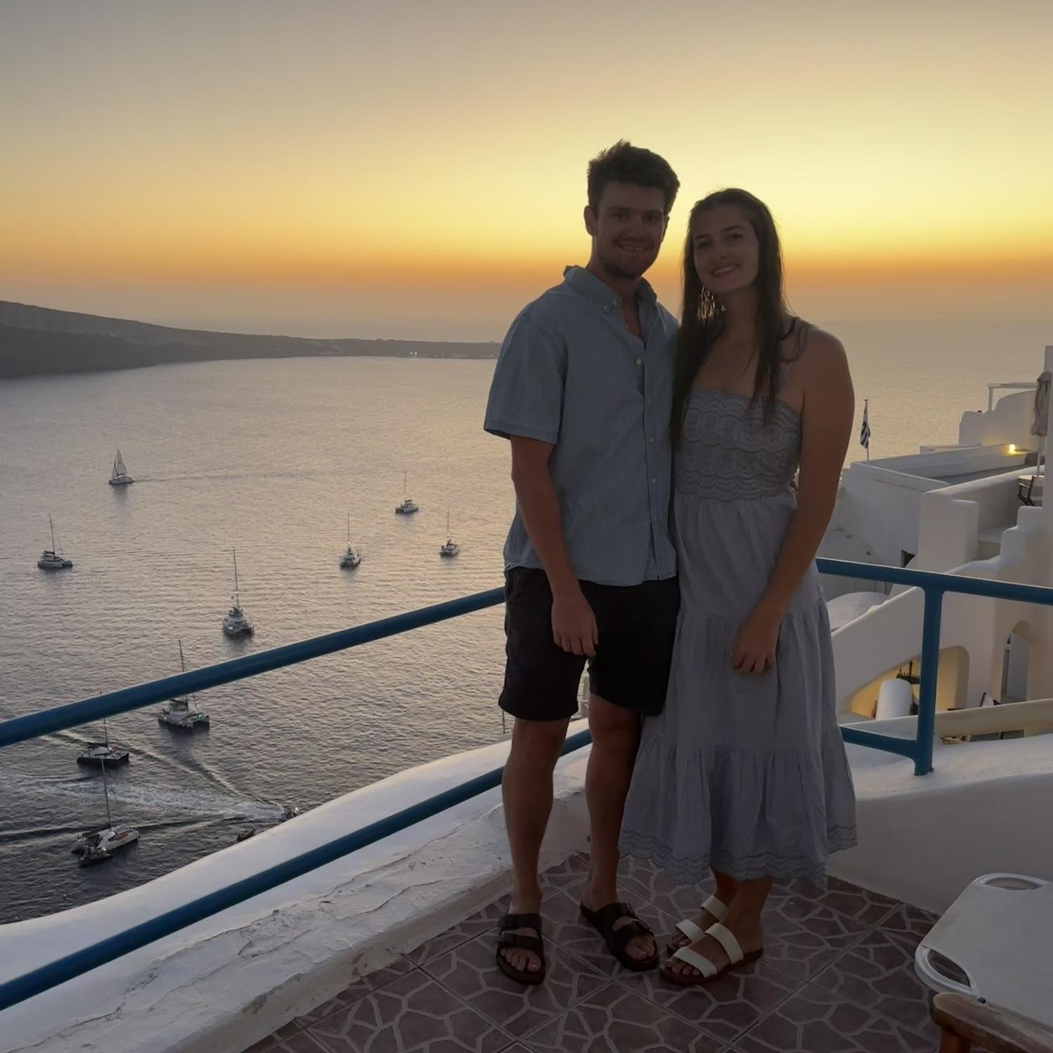 Beautiful sunsets in Santorini.