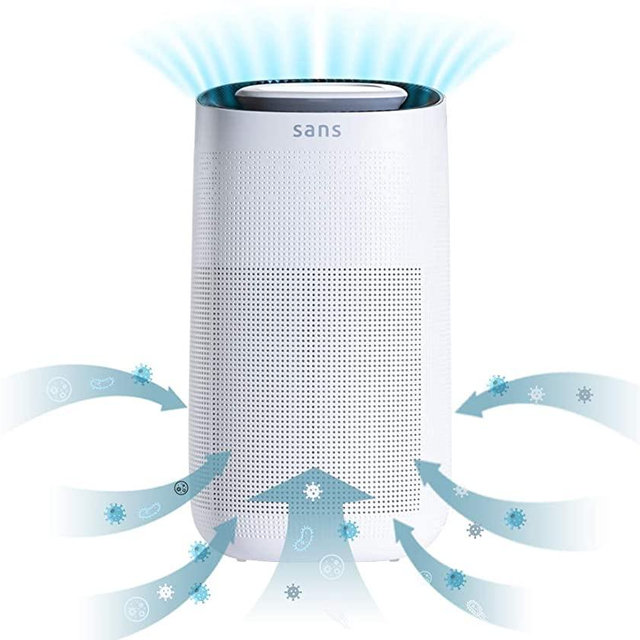 Sans HEPA 13 Air Purifier - 1560ft² ultra-quiet home air purifier with pre-filter, activated carbon, and UV-C light