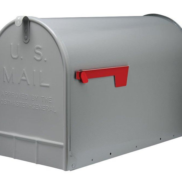 Gibraltar Mailboxes Stanley Extra-Large Capacity Galvanized Steel Grey, Post-Mount Mailbox, ST200000