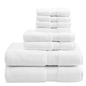 Madison Park 8-Piece Cotton Towel Set in White