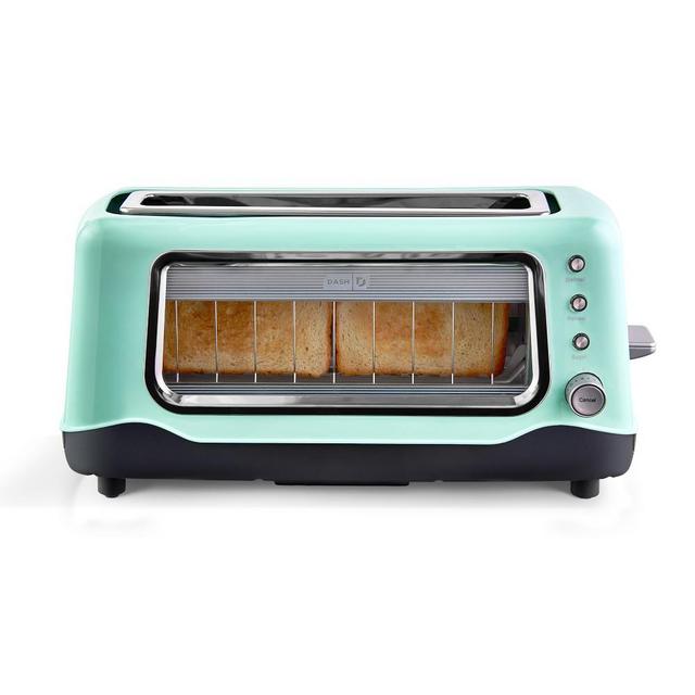 Dash Clear View Toaster, Aqua