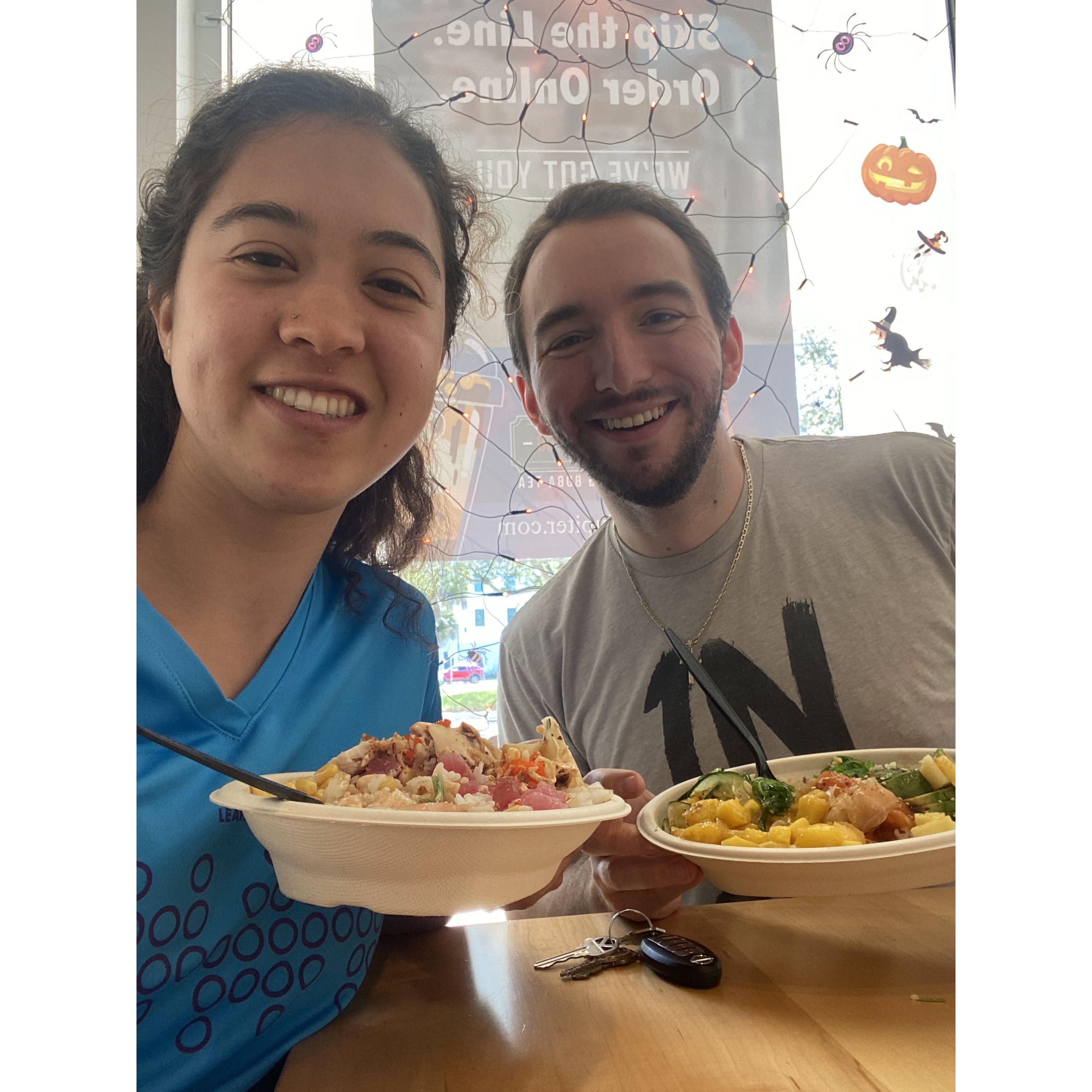 Meeting up in Florida for poke bowls
