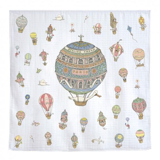GOTS Certified Organic Swaddle - Hot Air Balloons by Atelier Choux