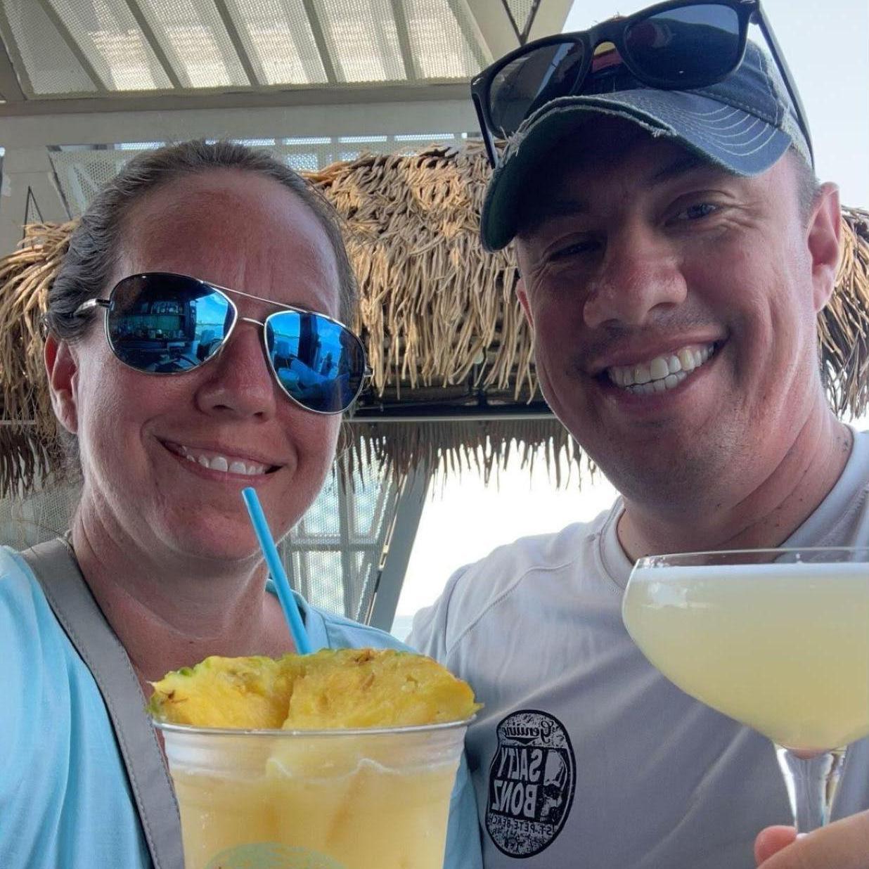 Drinks at a rooftop bar in St Petersburg