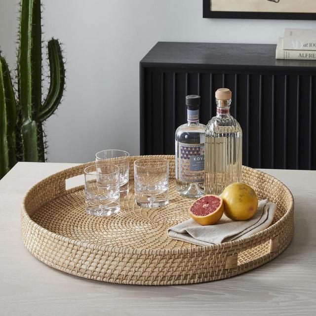 Merida Rattan Round Tray 24in, Natural