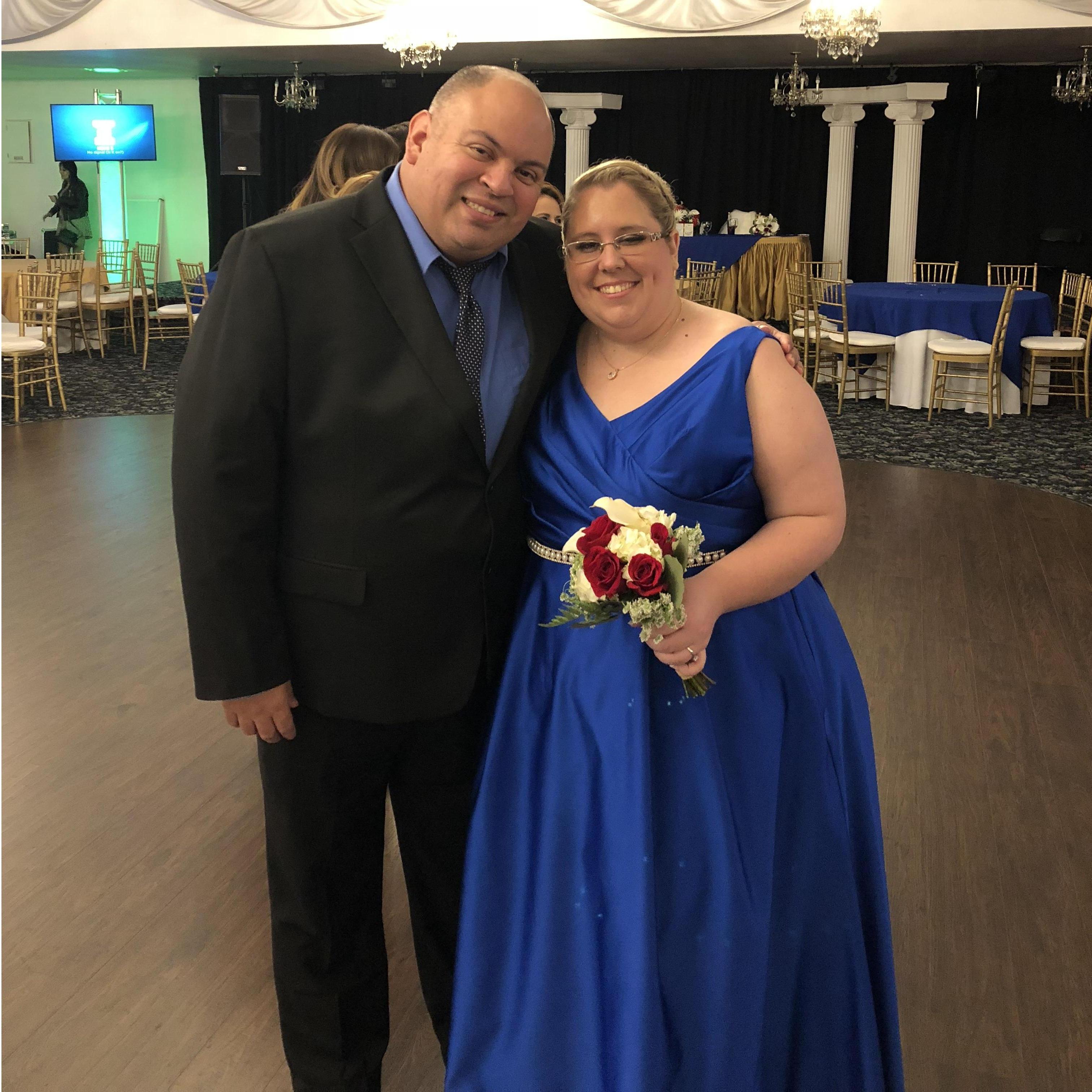 Our first wedding reception as a couple! I was a bridesmaid in my friend Helen’s wedding and she is now a bridesmaid in our wedding!