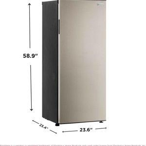 Frigidaire 10 Cu. Ft. Upright Convertible Fridge/Freezer, Reversible Door, Removable Glass Shelves, Adjustable Controls, Platinum Finish