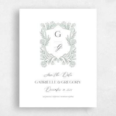 Sage, Green Wedding Save the Date - Willowbrook Portrait