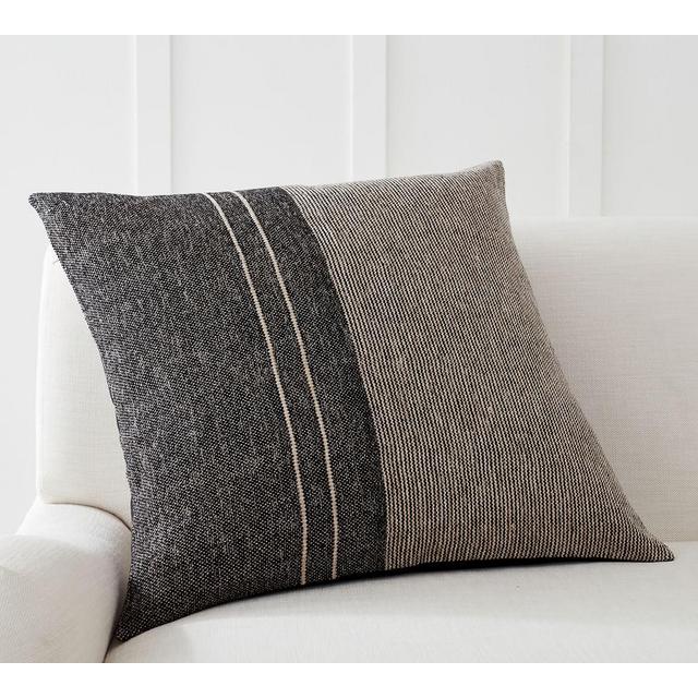 Caylee Striped Pillow Cover, 24 x 24", Gray Multi
