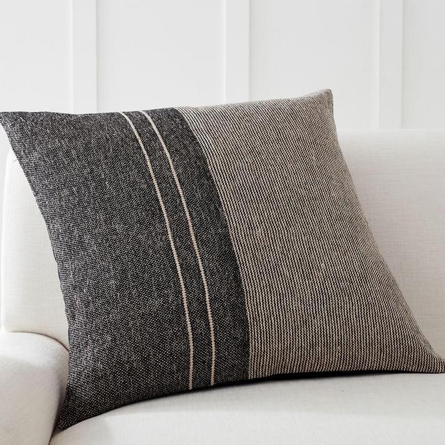 Caylee Striped Pillow Cover, 24 x 24", Gray Multi