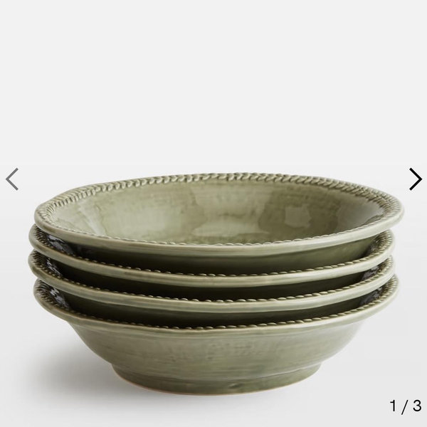Hillcrest Pasta Bowl, Green, Set of Four