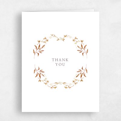 Nutmeg, Orange Wedding Thank You - Verdure Portrait