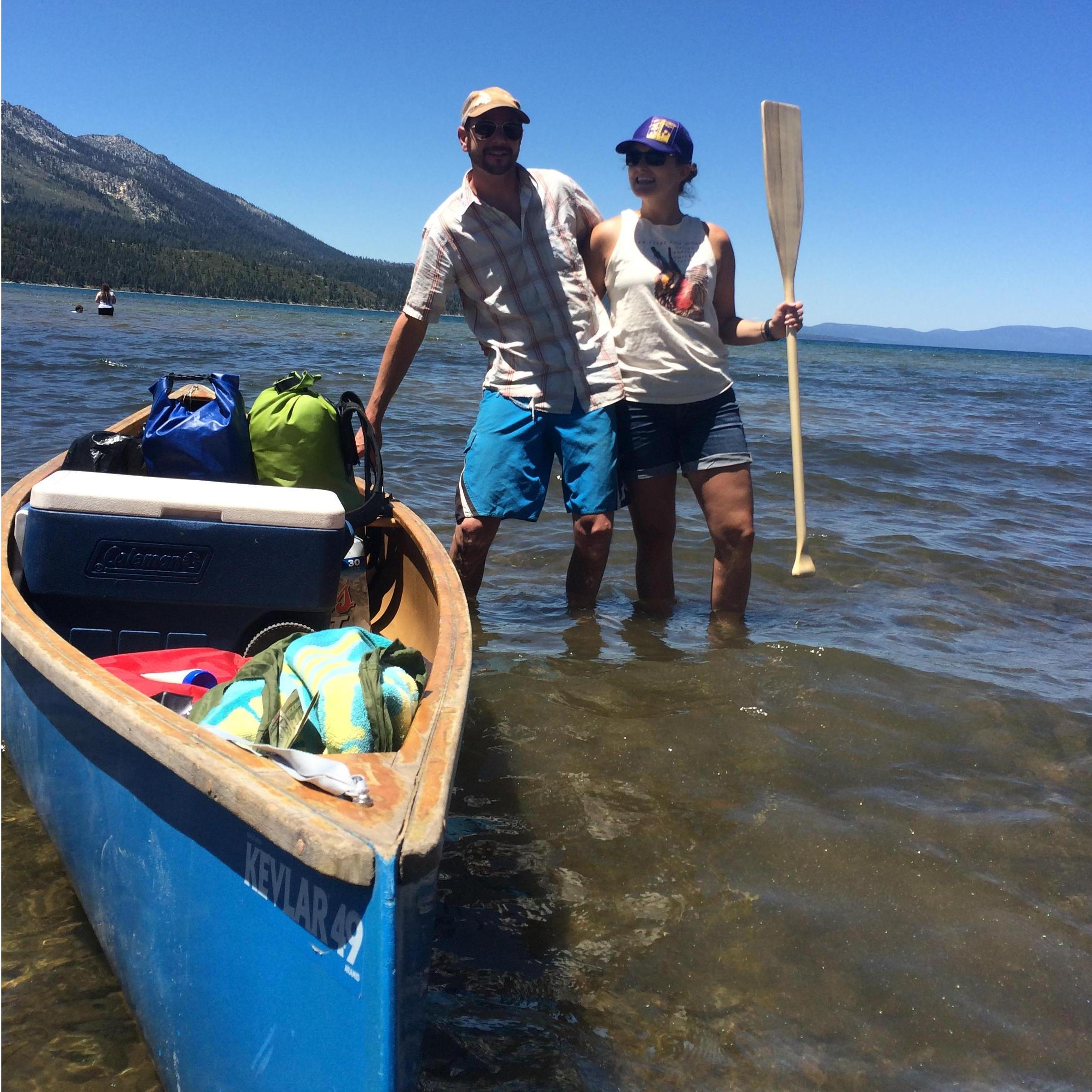 Our beloved canoe, who takes us on many Lake Tahoe adventures.