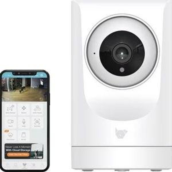 INSTACHEW Purrsight 360 Degree Wi-Fi Security Cat & Dog Pet Camera, White
