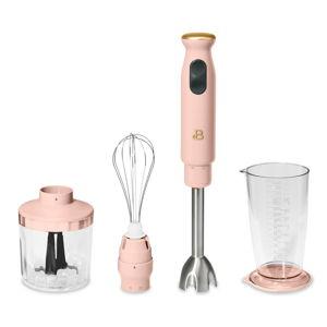 Beautiful 2-Speed Rose Immersion Blender with Chopper & Measuring Cup, Oyster Grey by Drew Barrymore