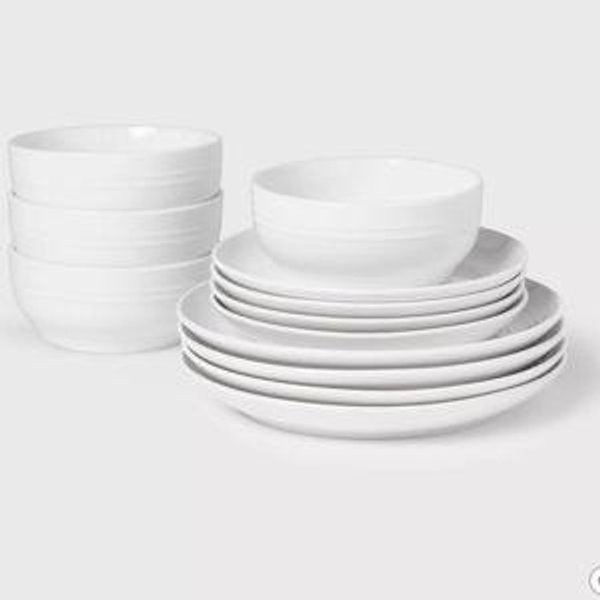 12pc Stoneware Westfield Dinnerware Set - Threshold™ IVORY