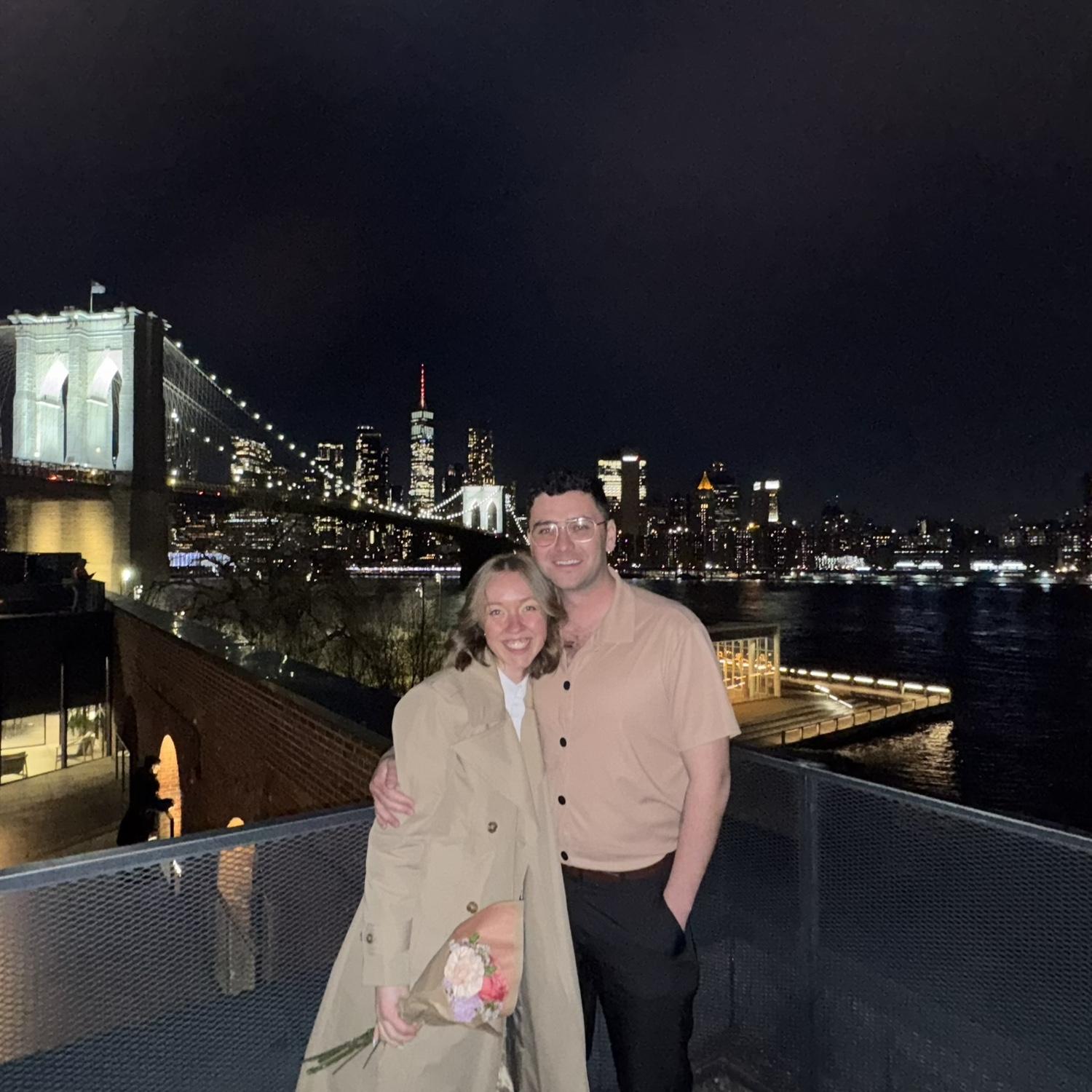 When Will officially asked Maria to be his girlfriend. They were in Brooklyn at a work event for Maria and couldn’t get over the beautiful view. Will said, “I can’t think of a better time or place”