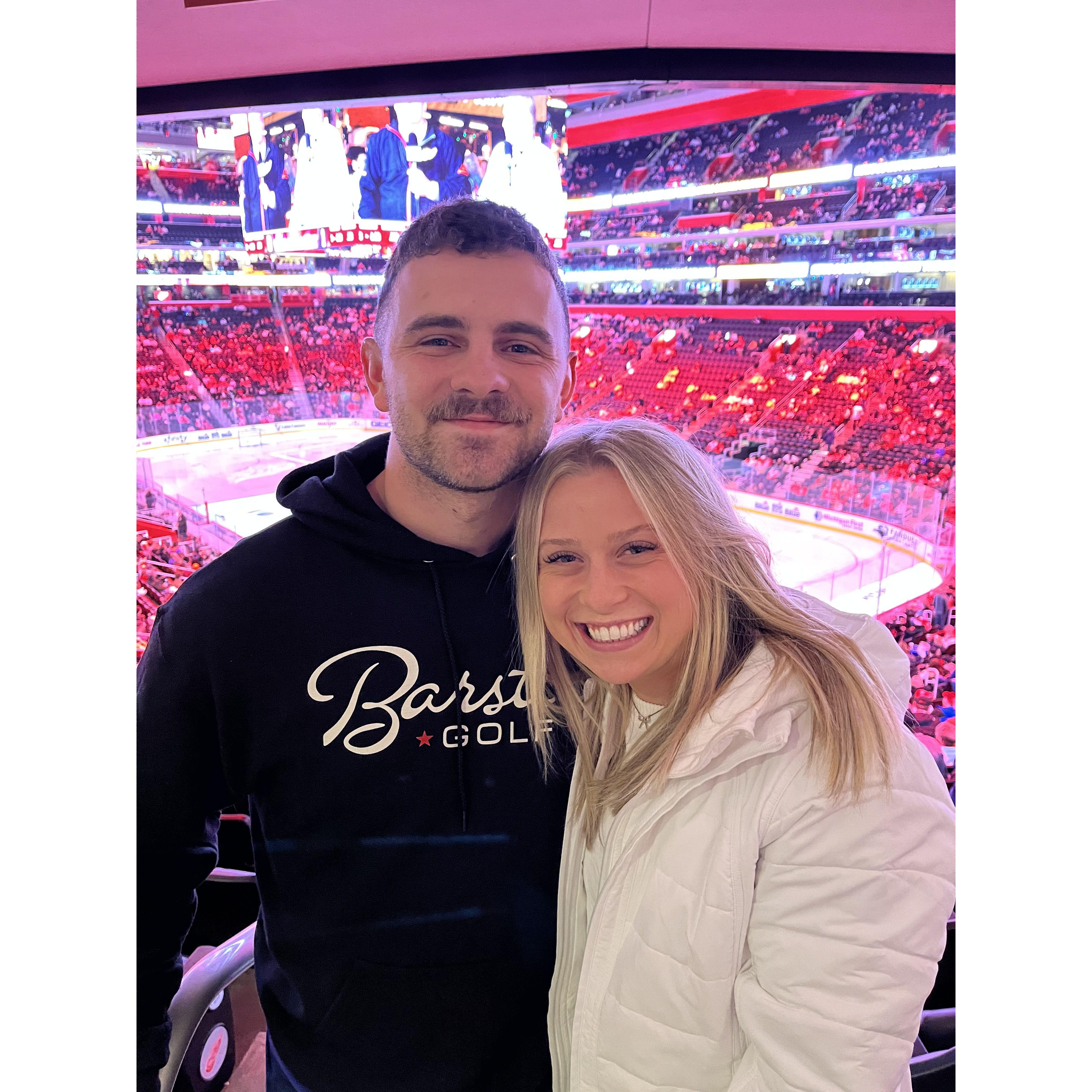 Taking Carter to a red wings game in Detroit!