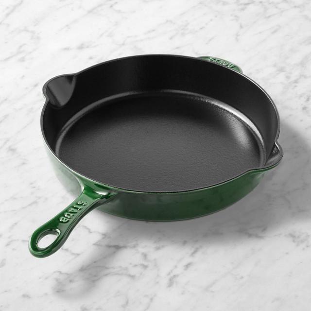 Staub Enameled Cast Iron Traditional Deep Skillet, 11", Basil