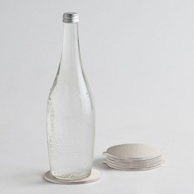Stinson Aluminum Coasters, Set of 6 - Silver