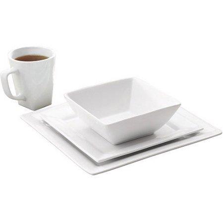 Better Homes and Gardens Square 16 Piece Porcelain Dinnerware Set