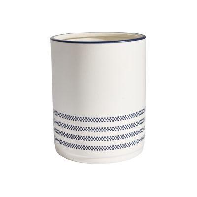 Peri Home Panama Stripe Wastebasket in Navy