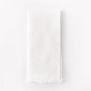 Frayed Edge Napkin, Stone White, Set of 4