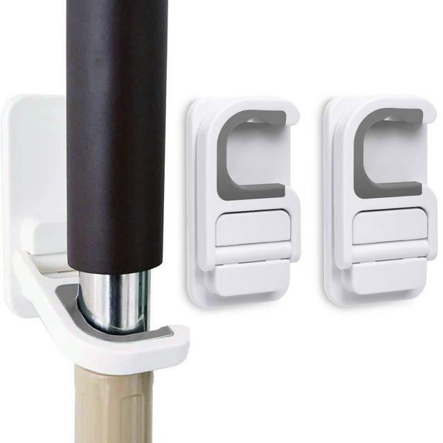 Tinkeep Broom Holder Mop Holder Broom & Mop Grippers Self Adhesive No Drilling Super Anti-Slip Broom and Dustpan Hanger Wall Mount Mops Rakes Holder 3 pcs