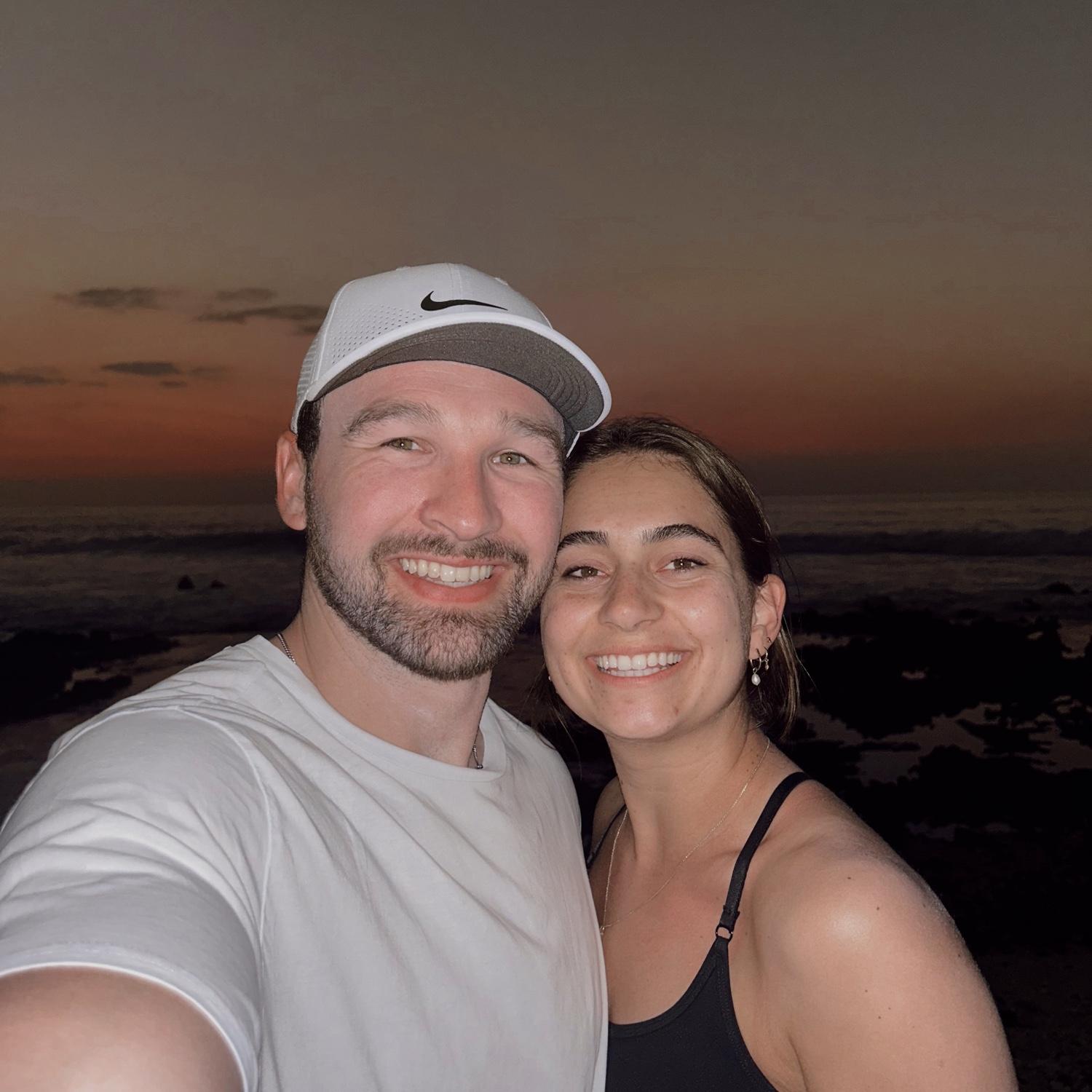 Enjoying a sunset walk in Hawaii while on vacation with the Werners