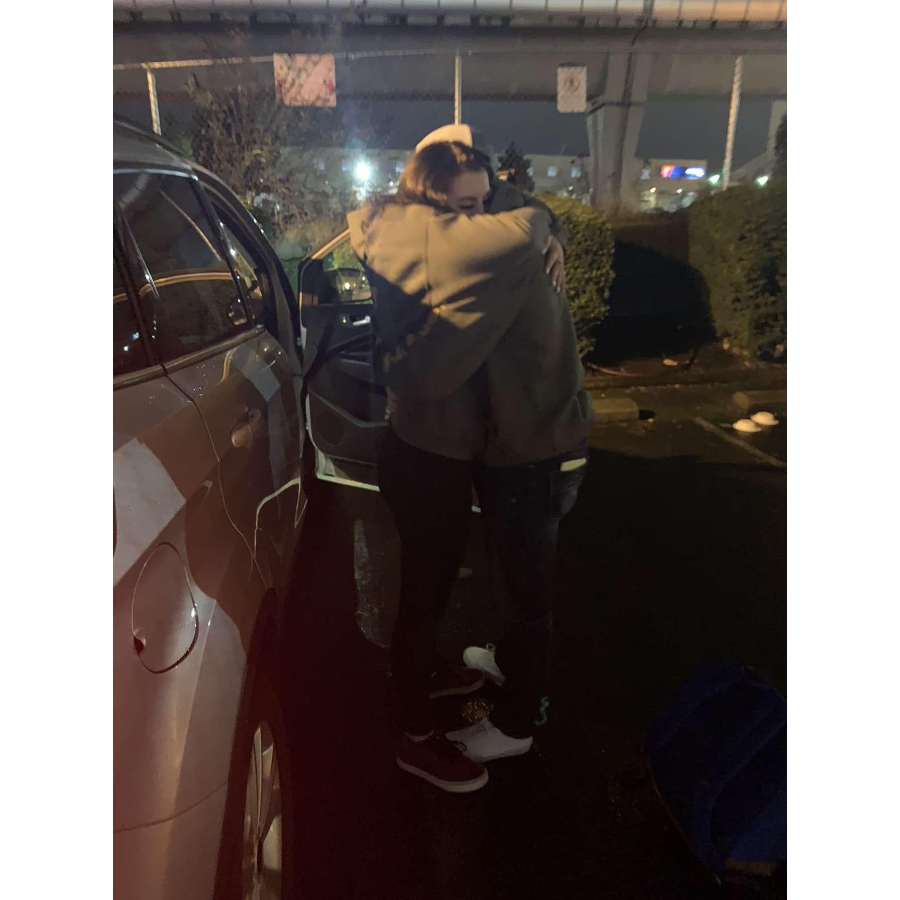 Our first time meeting in person