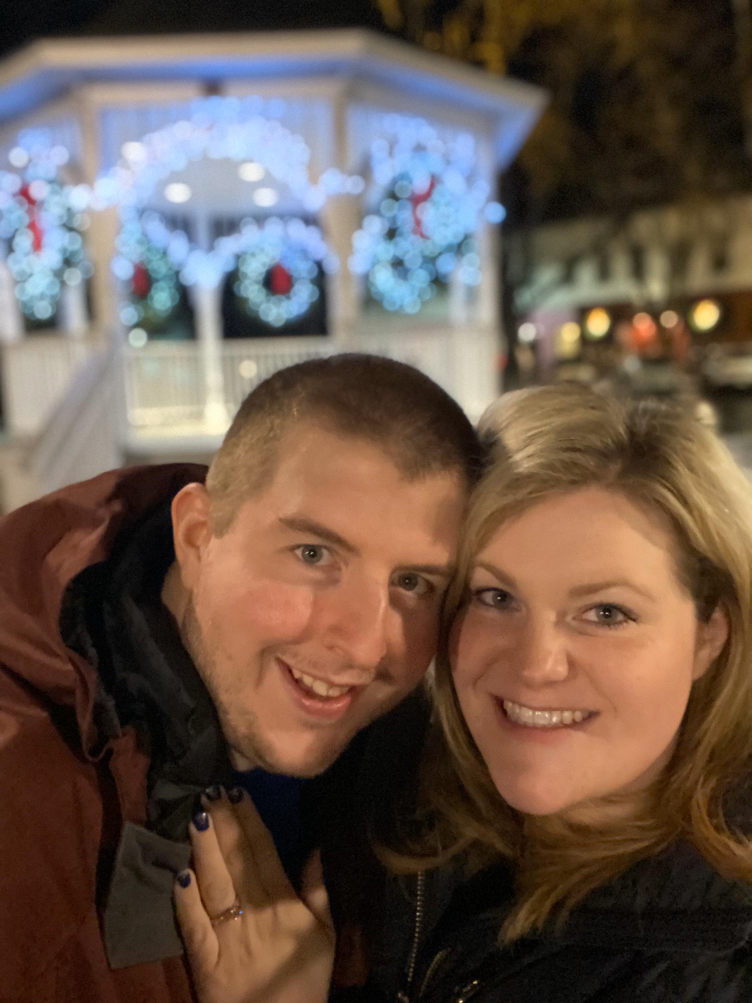 Where we got engaged! After dinner we went to the restaurant in the background for celebratory drinks, and then we went back over to the gazebo where John popped the question to snap a photo!