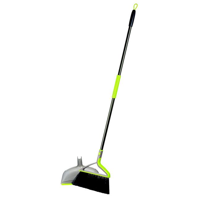 Wayclean by Casabella® Deluxe Broom with Dust Pan Set in Grey/Green
