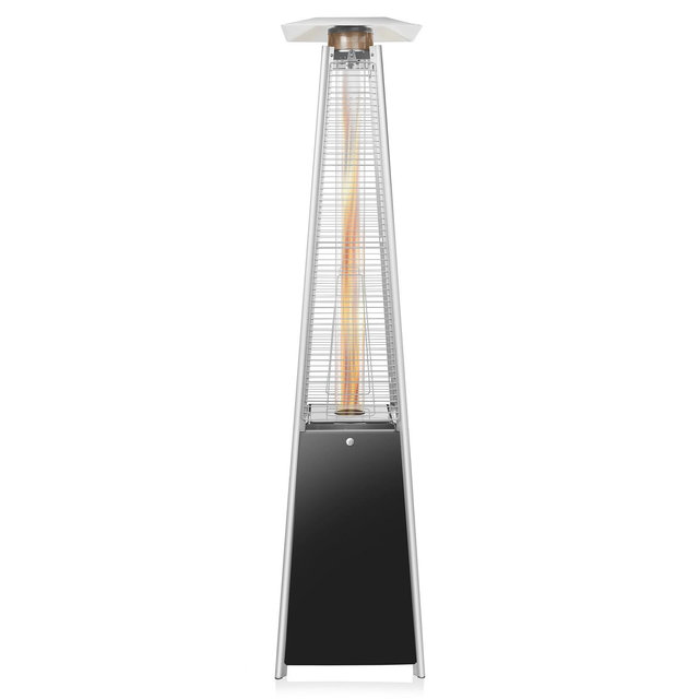Casafield Outdoor Pyramid Patio Heater with Dancing Flame and Wheels in Black, Uses Standard 20lb LP Propane Gas Tank