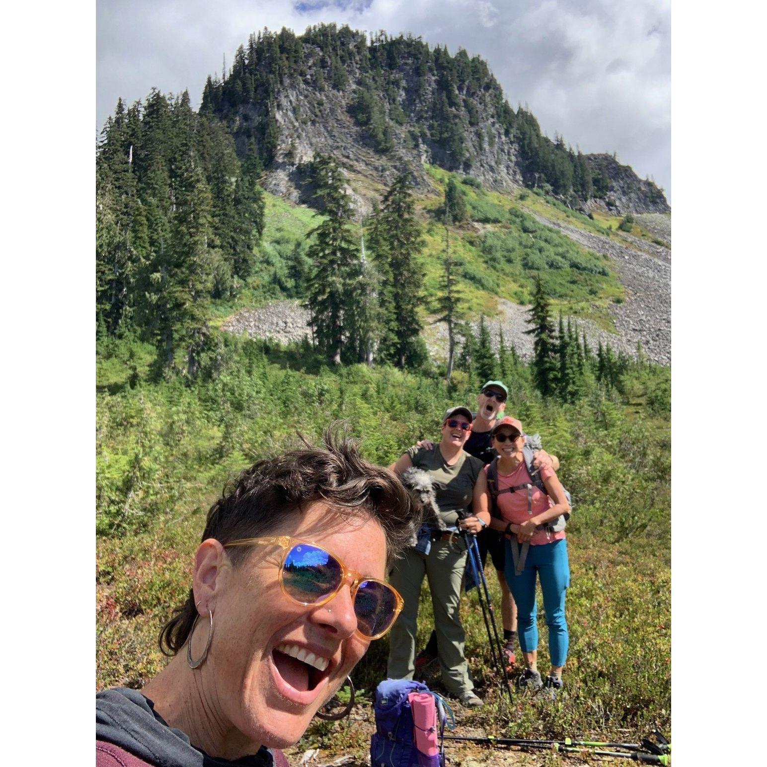 Hiking in the North Cascades with Vicki and Mike.  It's always memorable to follow Mike up a mountain. :)