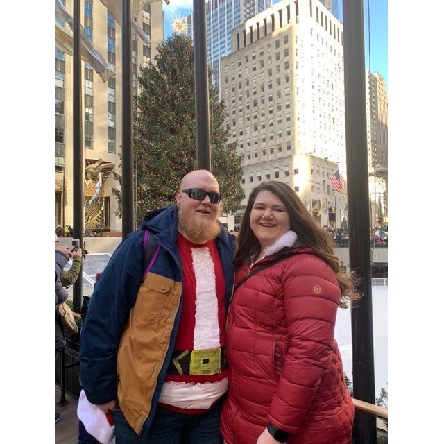 On our NYC trip (Travis's first time in New York) at Rockefeller Center