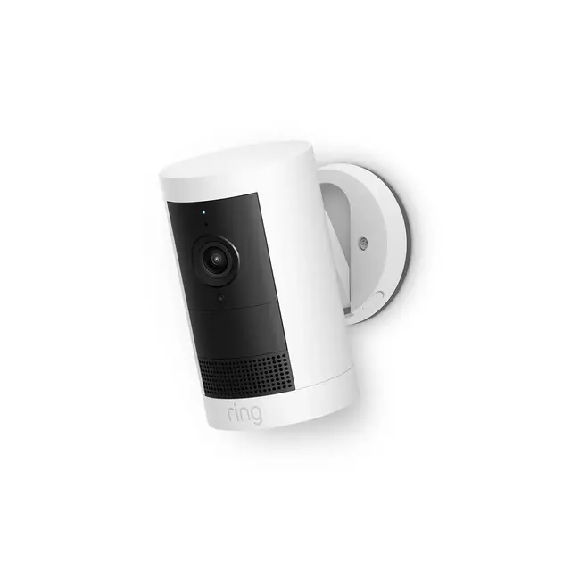 Ring Outdoor Cam Plus Battery 2K Video with Low-Light Vision and Flexible Mounting - White