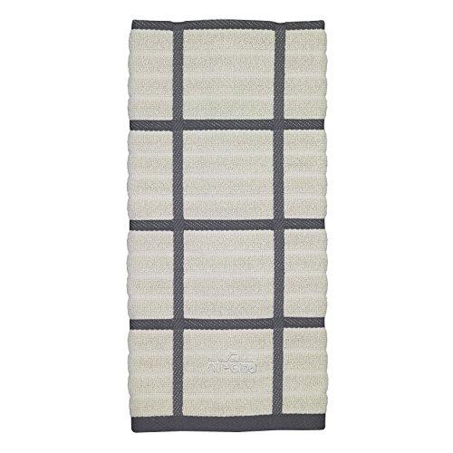 All-Clad Textiles 100-Percent Combed Terry Loop Cotton Kitchen Towel, Oversized, Highly Absorbent and Anti-Microbial, 17-inch by 30-inch, Checked, Pewter Grey